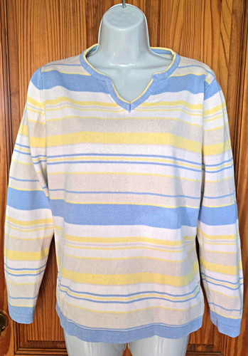 Isle women striped neck - women's, v-neck