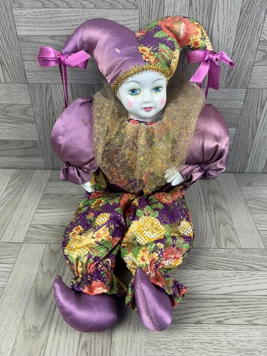 Vintage porcelain jester clown - porcelain,