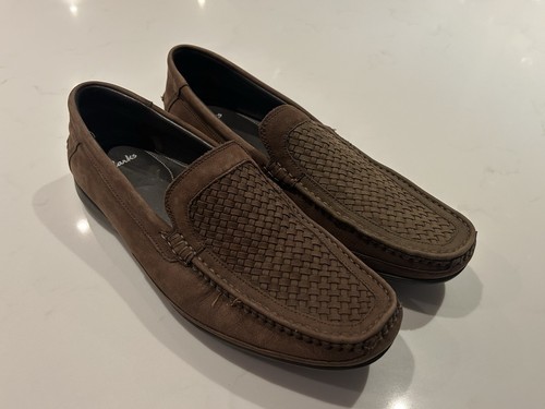 Clarks brown suede loafer - suede,