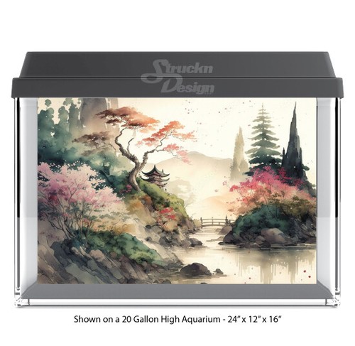 Watercolor chinese river - watercolor,