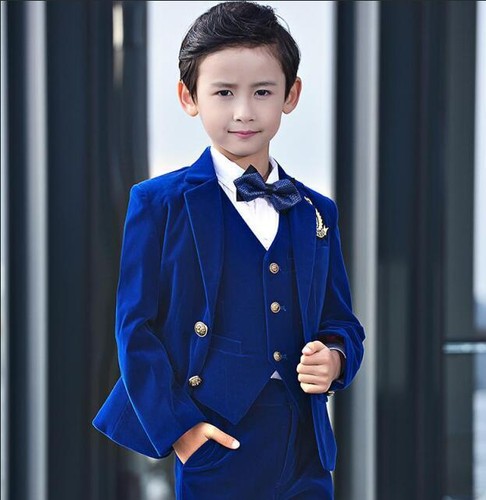 Royal blue boys suits velvet - suits,