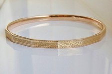 Stunning Antique Art Deco 9ct Gold Engraved Slave Bangle c1925 - 22.0 grams