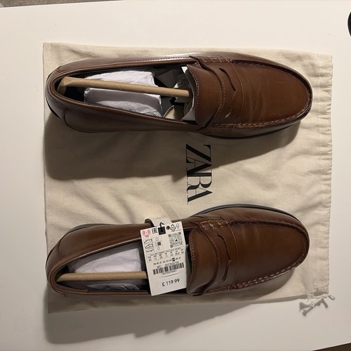 Zara men brown leather - zara,