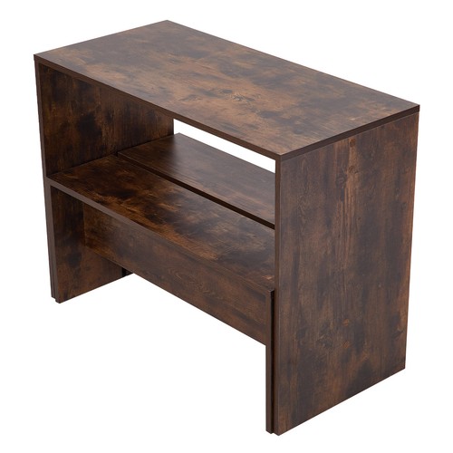 Rustic brown dining table - table, set