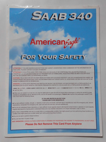 Safety card american eagle - card,