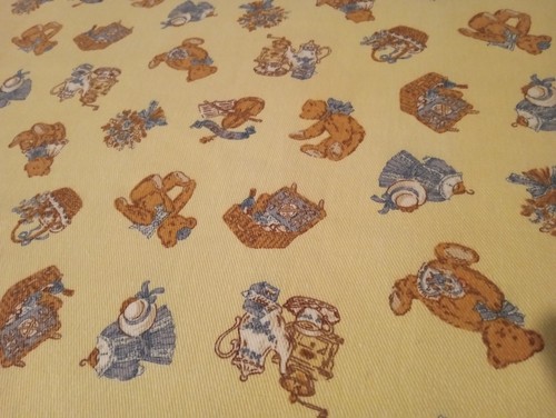 Vintage fabric twill scraps - vintage,