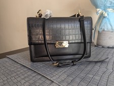 Medium Handbag(TKmaxx)Black, With Long Stripe And Elegant Look
