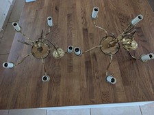 Brass Chandelier Style Ceiling Lights 5 Bayonet Bulb Fittings Vintage Style