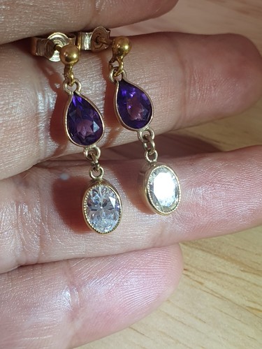 9ct gold drop dangle - gold,