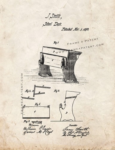 Improved school desk patent - improved,
