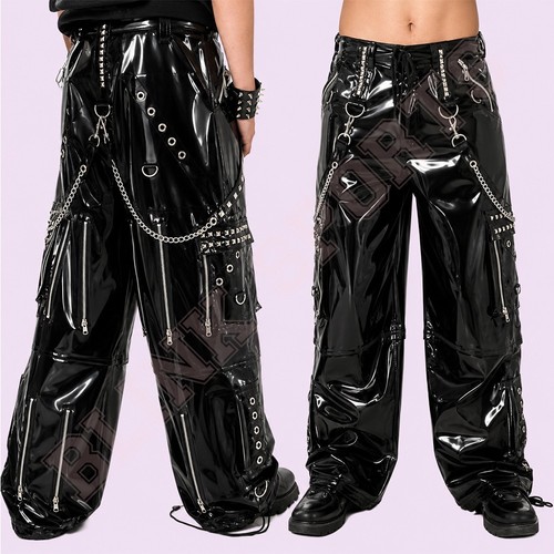 Mens black pvc gothic pants - gothic,