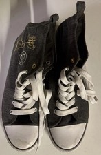 Harry Potter High Top Shoes, UK Size 6, Grey, HOGWARTS White Laces Used