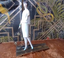 Albany Worcester Ritz Art Deco Style Porcelain Figurine On Bronze Base As Found 
