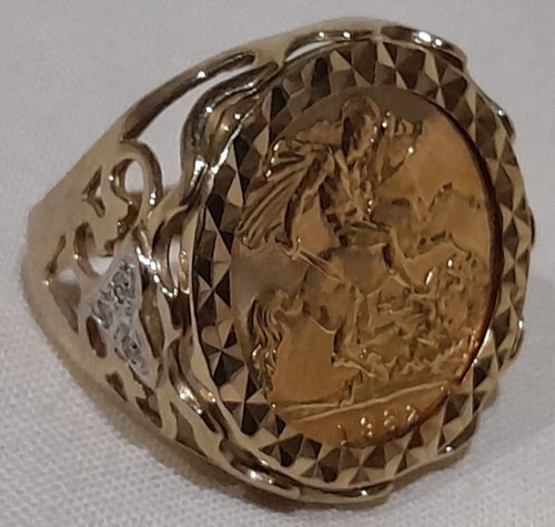 Dia 22ct gold half sovereign - gold,