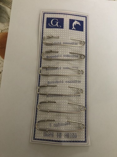 Silver safety pins extra - safety, large