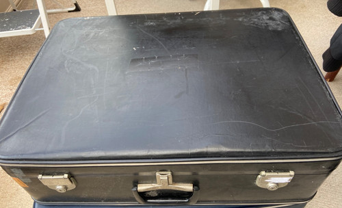 Vintage black 1968 suitcase - vintage,