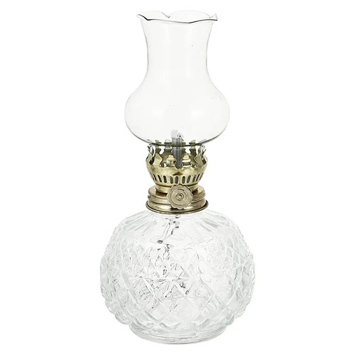 Vintage glass kerosene lamp - vintage,