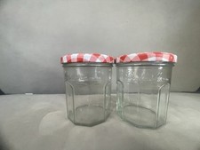 2 Empty Bonne Maman 370g size glass jars with metal lids storage craft supplies