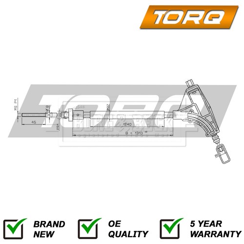 Hand brake cable front - front, torq