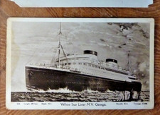 Postcard White Star Cruise Liner M V Georgic Steam Ship