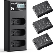 K&F Concept 3 Pack EN-EL14 Battery & Upgrade LCD Charger for Nikon D5300 D5600