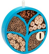 Circle Insect Hotel Wooden Bee House Natural Wood Garden Ting Bug Hotel Shelter