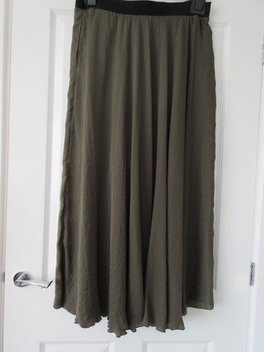 Khaki olive green long skirt