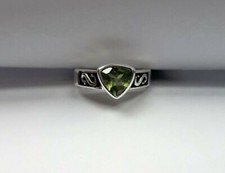 Sterling Silver Peridot AAA Grade Celtic Dress Ring -Sizes K O O1/2