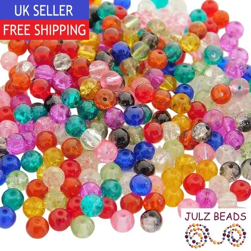 Crackle glass beads mixed - crackle,