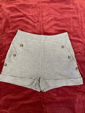 Biba Vintage Smart Shorts Size 14 Light Blue Lined Cotton Linen Blend