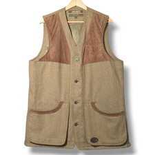 Musto Performance Tweed Waistcoat Mens Large Hunting Shooting Vest Wool Check