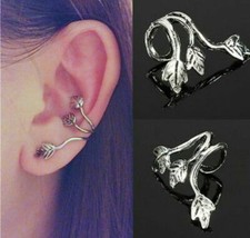 3 VINE LEAF Womens Ear Cuff Earrings Wrap Fashion Clip On Cuffs Fake Stud UK