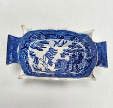 Antique blue willow pattern - blue,