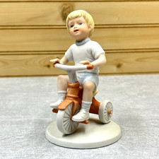 Vintage FRANCES HOOK Little Boy Figure on Tricycle Look at Me A Childs World