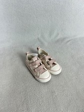 Converse, Babies Pink and White Patterned Hook + Loop Trainers, Size UK 7 - New