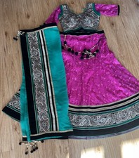 Lehenga Choli Dupatta Indian Party/Wedding Fully Stitched Multi Coloured New