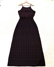 MAURICES Black Pink Chevron Spaghetti Strap Long Maxi Dress Size XL Extra Large