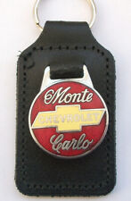 CHEVROLET MONTE CARLO ENAMEL AND LEATHER KEYRING