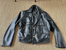 Vintage Black Leather Police
