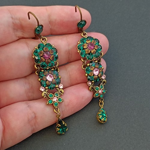 Michal negrin earrings green - earrings,
