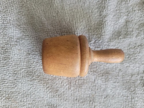 Antique carved wood butter pat - carved,