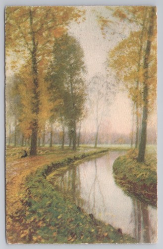 Postcard antique art autumn - art,