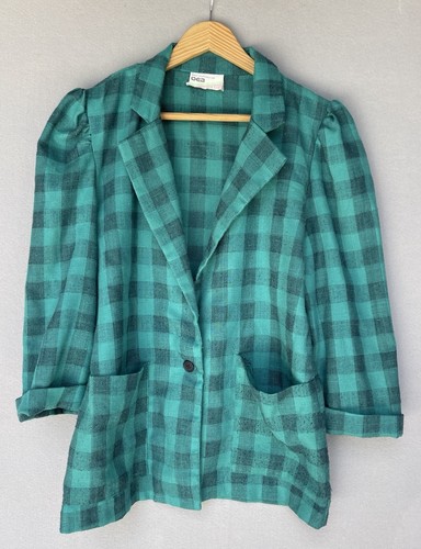 Vintage teal buffalo blazer - teal,