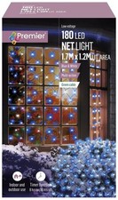 Premier Net Lights Blue & White 180 LEDs 1.7 x 1.2 m Multi-Action In/Outdoor