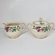 John Maddock  And Sons Royal Ivory "MONTANA" Covered Sugar Dish And  Creamer VGC
