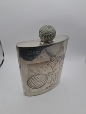 6oz Engraved Pewter Hip Flask - Happy 80th Grandad - Wm Widdop Est 1883