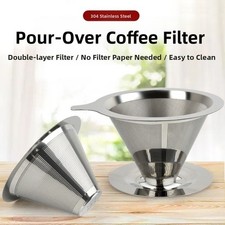 1pc Stainless Steel Coffee Dripper Reusable Coffee Filter Coffee Filter Cup