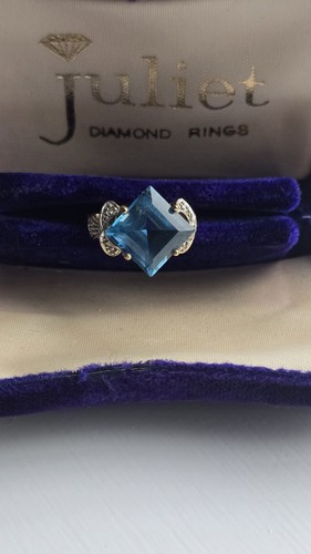 Topaz and diamond ring - topaz,