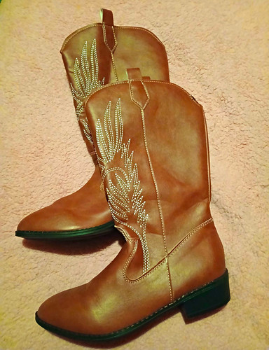 Brown leather western pull - brown, pull-on