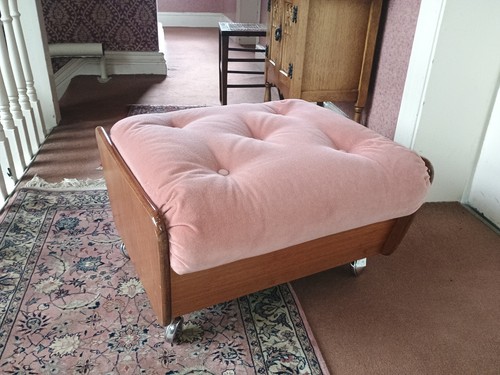 Plan footstool vintage teak - g,